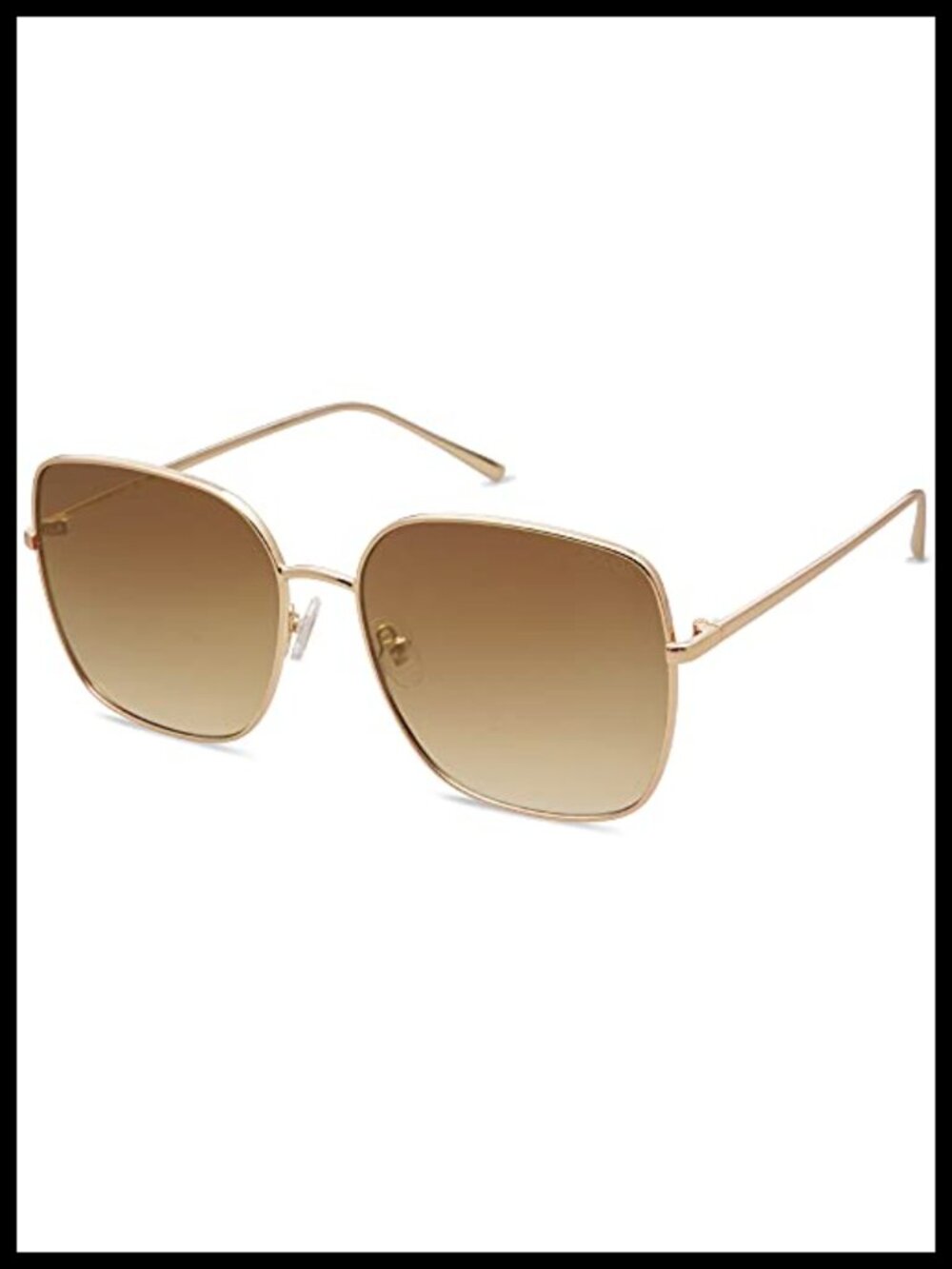 Oversized Square Metal Frame Sunglasses UV400 Protection for Men Women